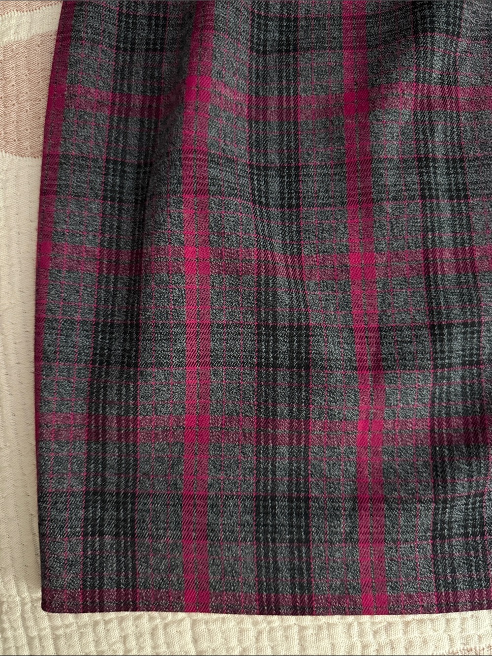 JACOB GREY/RED/BLACK PLAID SKIRT STRETCHY WAISTBAND - Picture 9 of 10